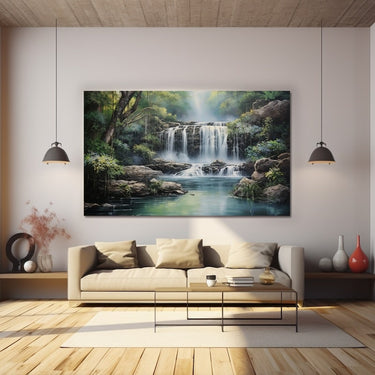 Canvas Waterfall Acrylic Painting